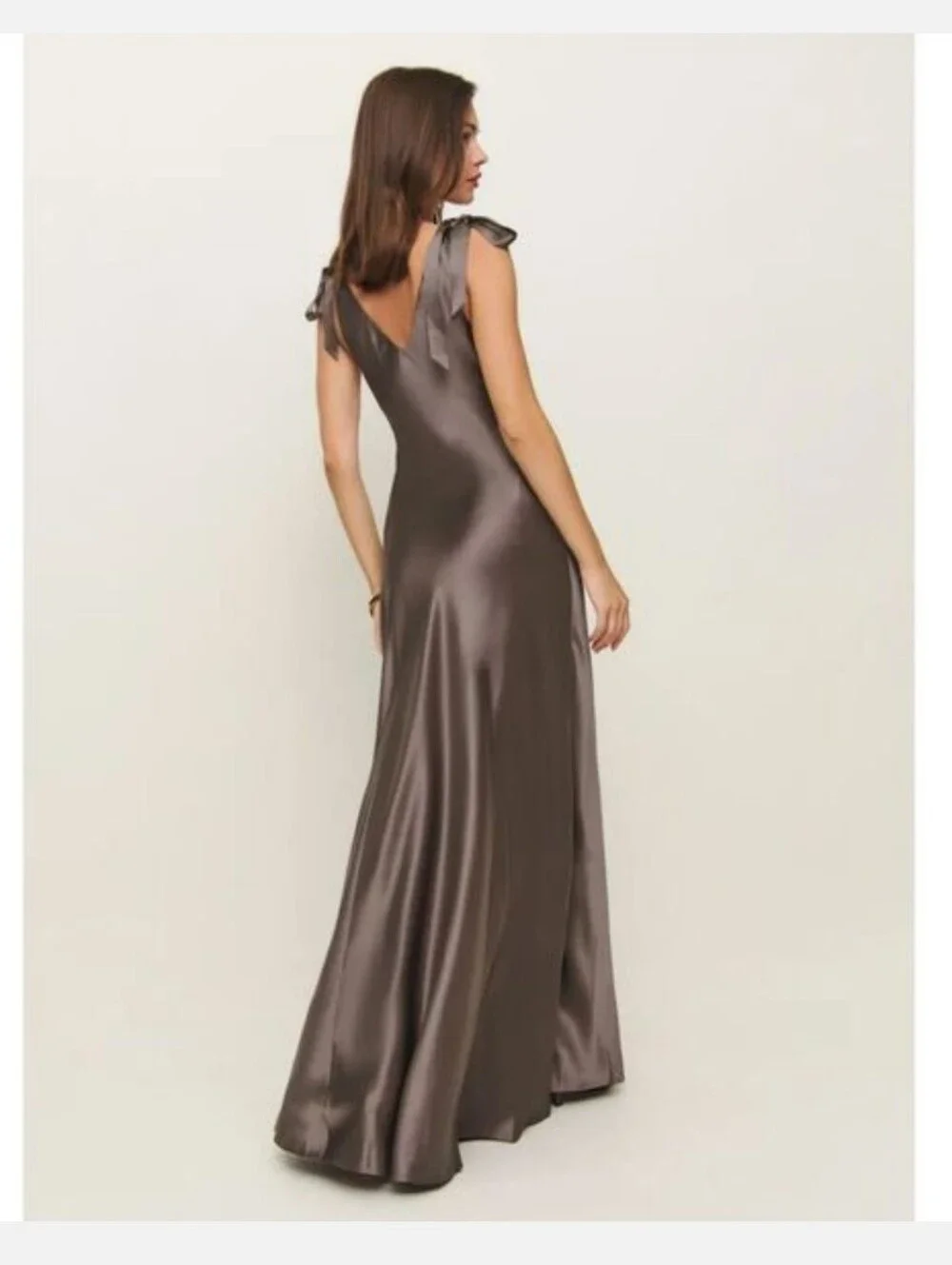Reformation Pernille Silk Tie-Strap Maxi Dress New With Tags Size Large - Picture 3 of 12